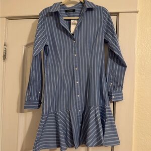 Ralph Lauren Blue and White Striped Dress